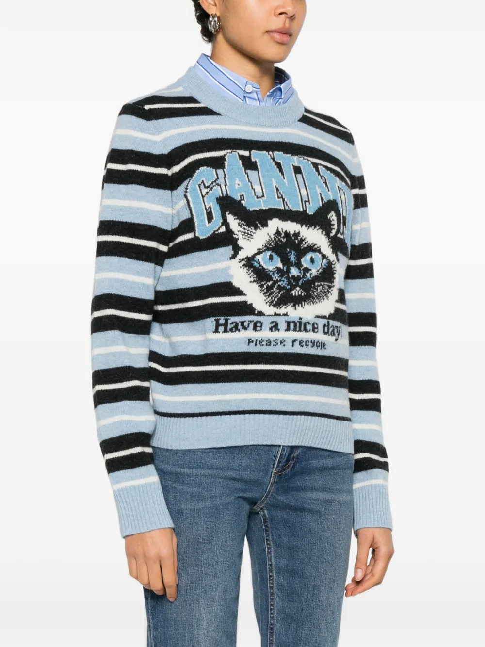  Ganni Striped Top - Blue 