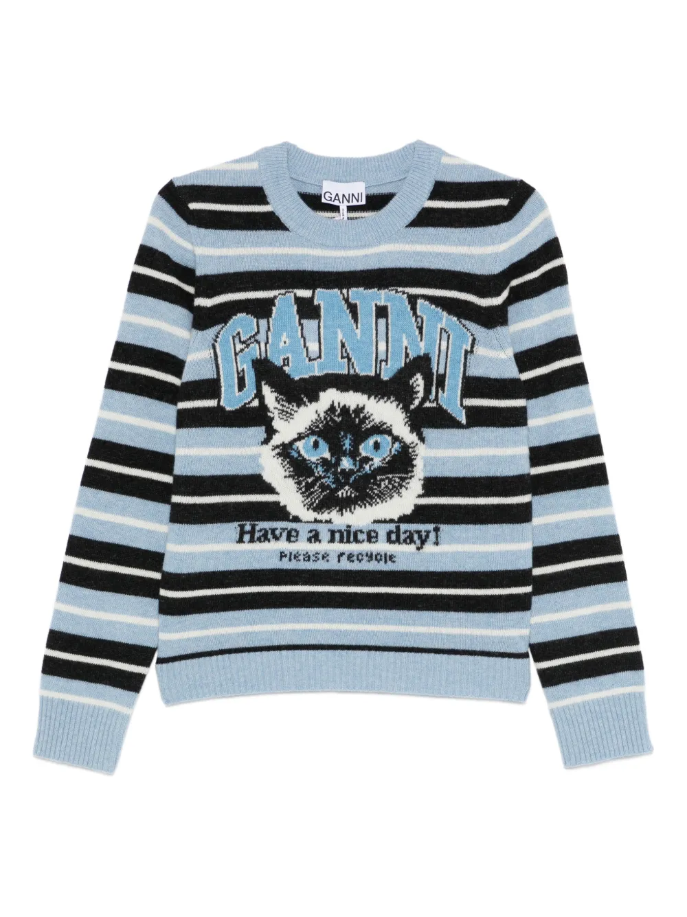 GANNI striped top - Blu