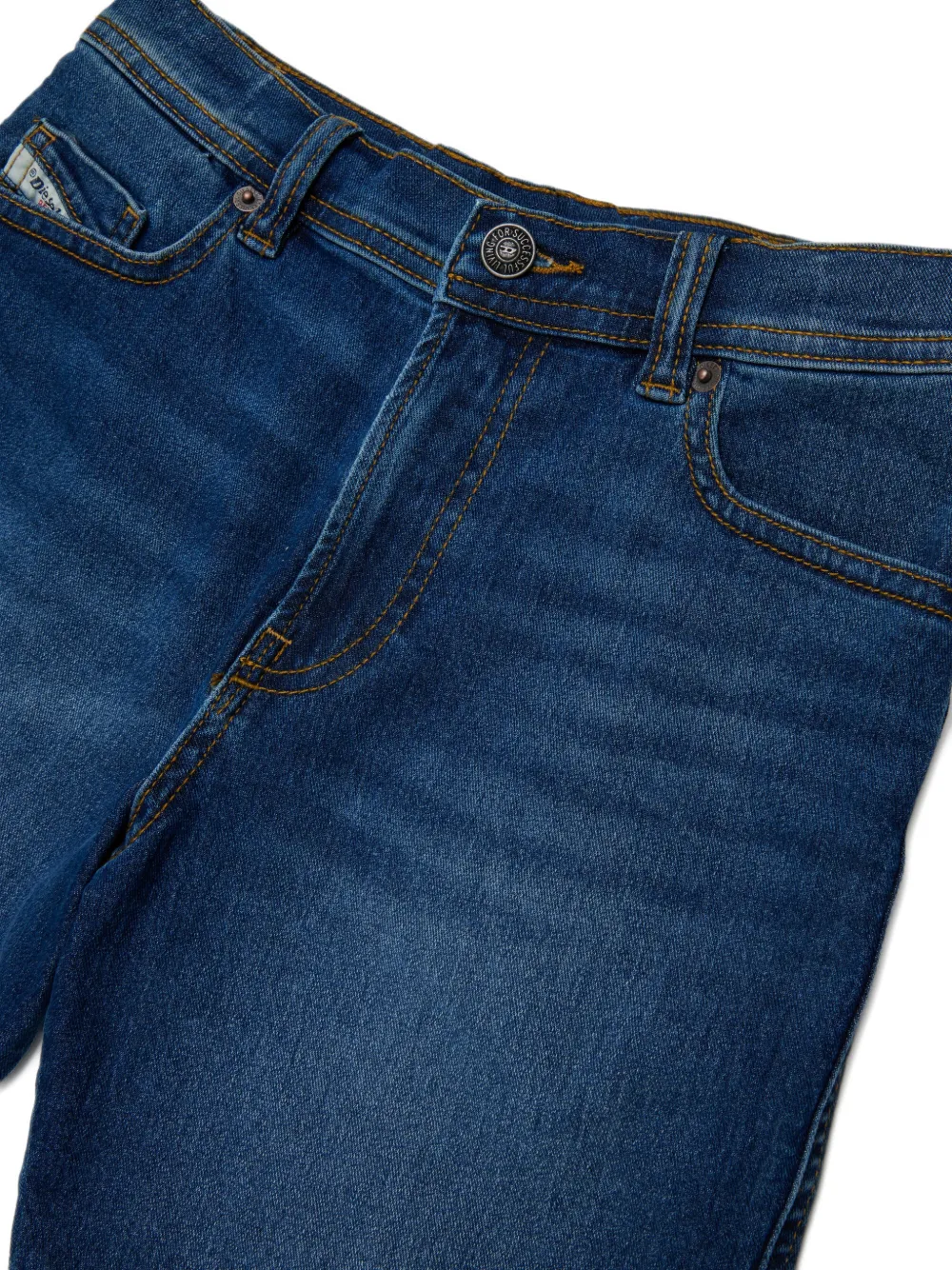 Diesel Kids Button Denim Shorts - Blue 