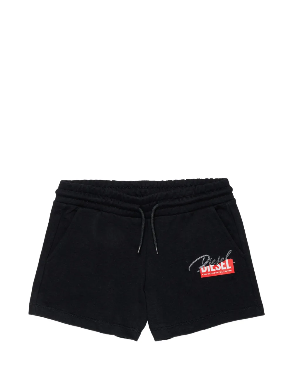 Diesel Kids Bermuda con logo - Nero