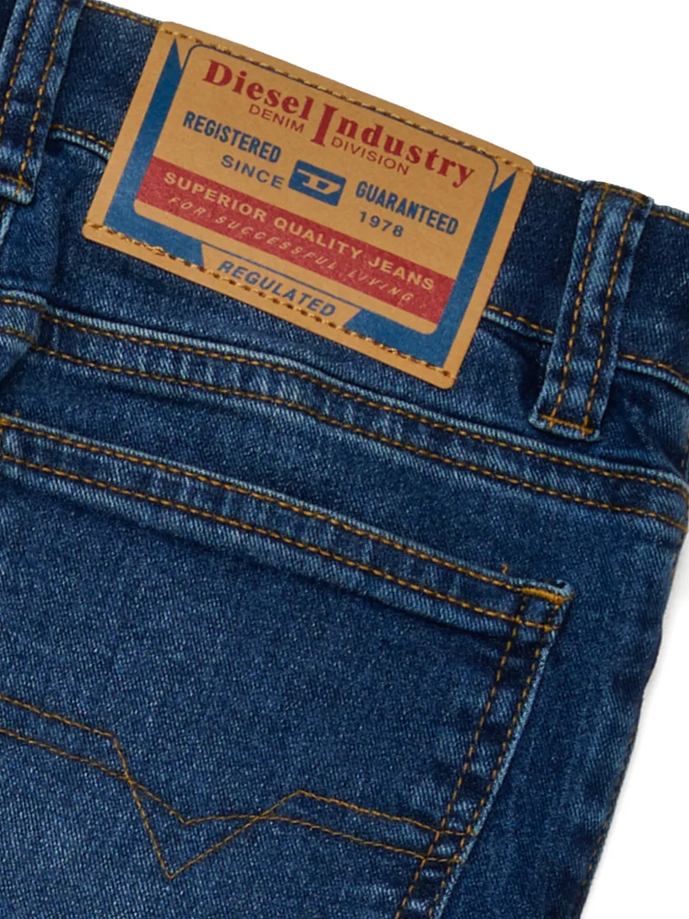 Diesel Kids Jeans met logopatch Blauw