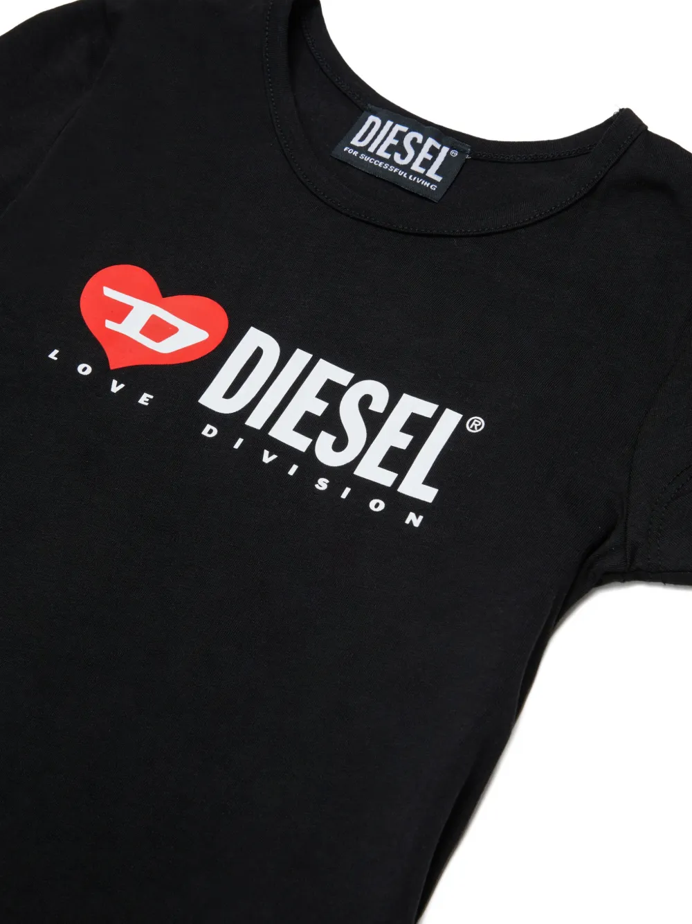 Diesel Kids T-shirtjurk met logo Zwart