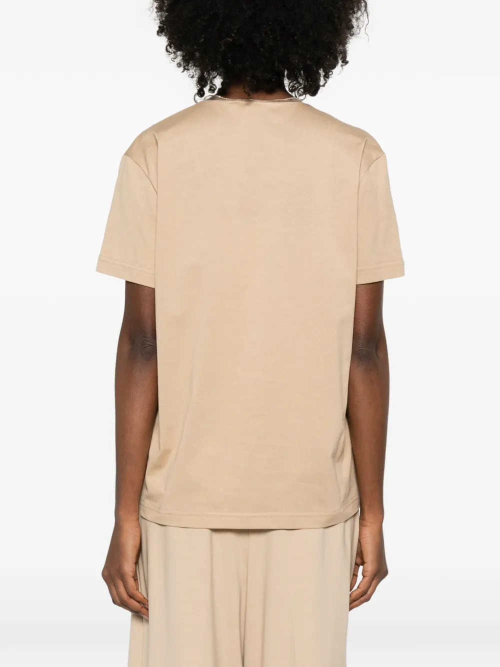 Fabiana Filippi T-shirt met V-hals Beige
