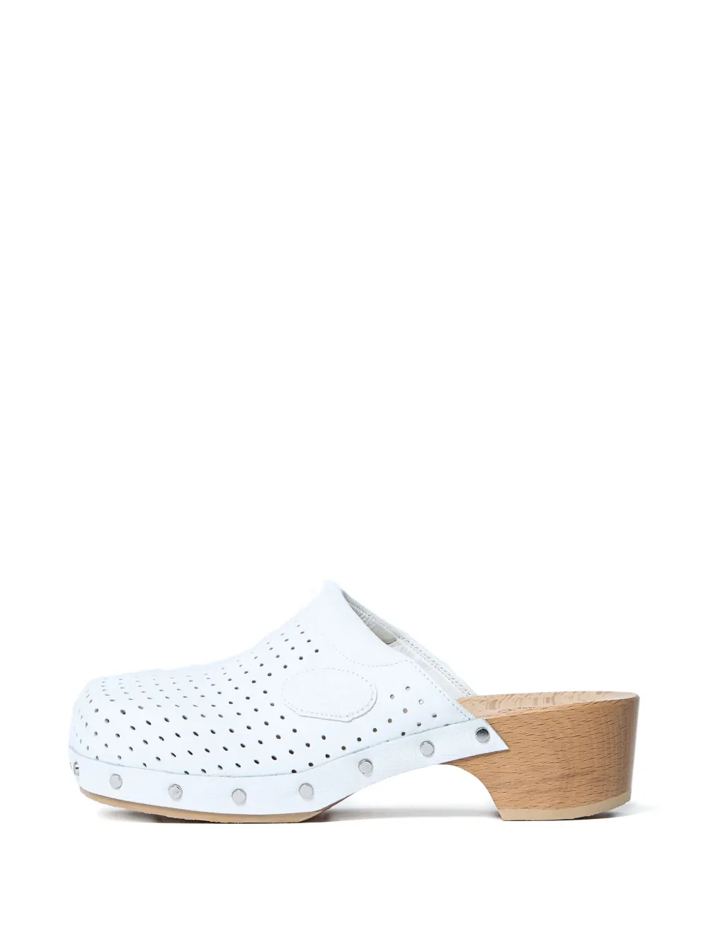 Balenciaga Klompen met hak en geperforeerde details Wit