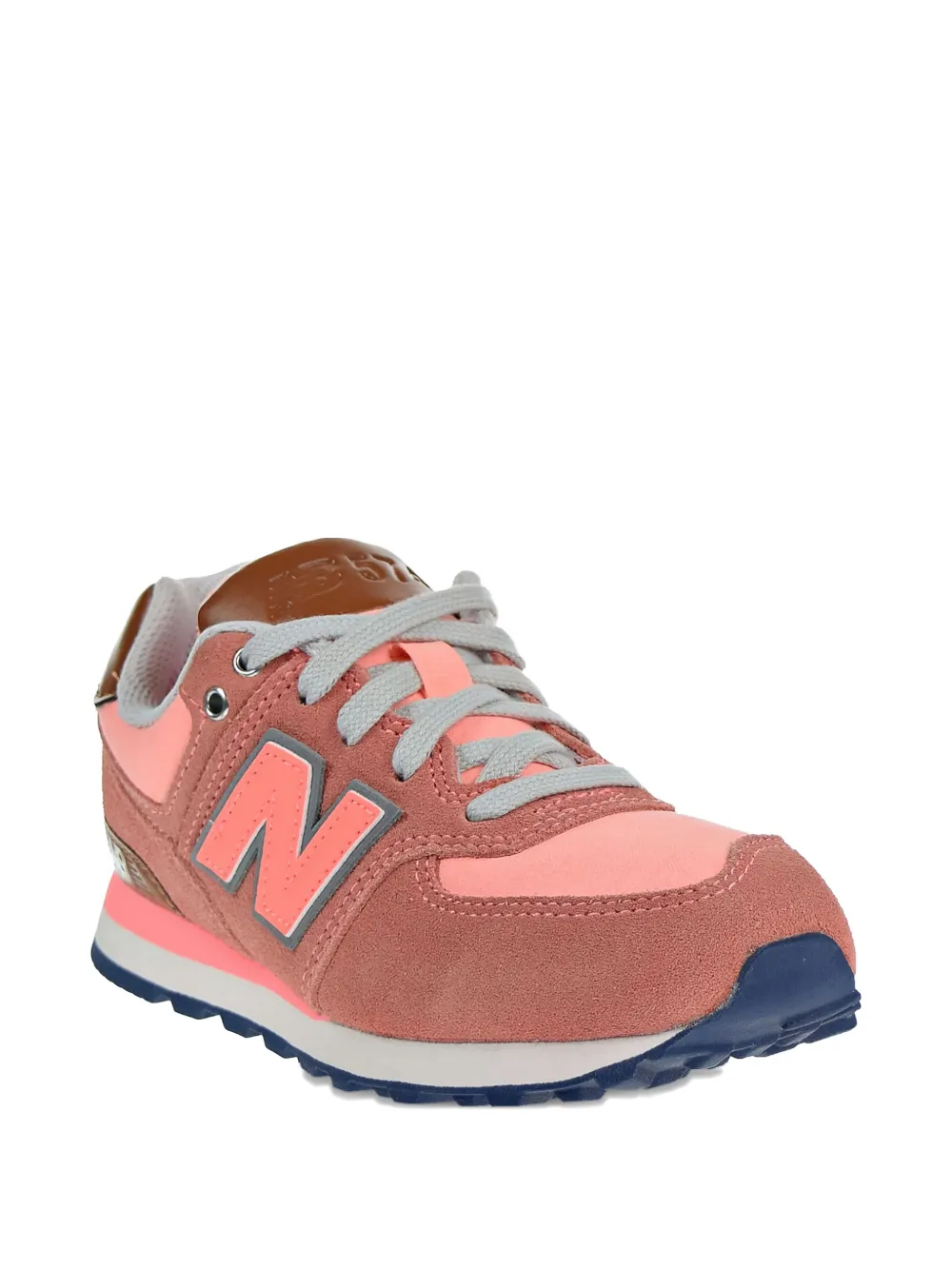 New Balance Kids 574 logo-patch sneakers - Roze