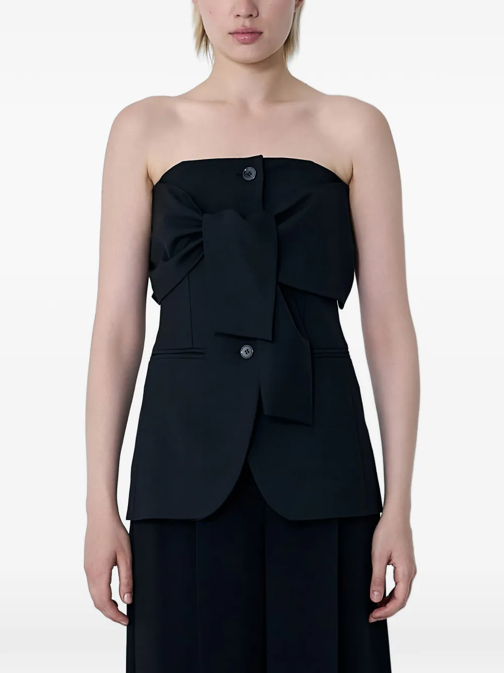 Max Mara straight-neckline button waistcoat - Schwarz