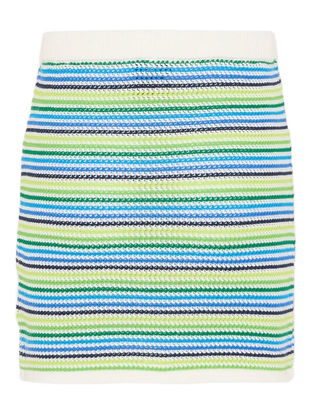 Elastic-Waist Striped-Pattern Skirt