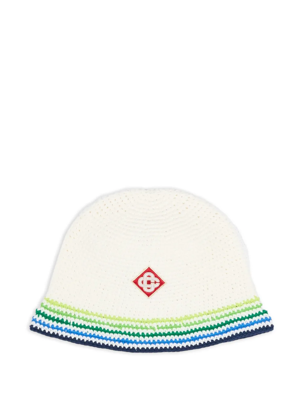 CASABLANCA KIDS striped-detail bucket hat - Bianco