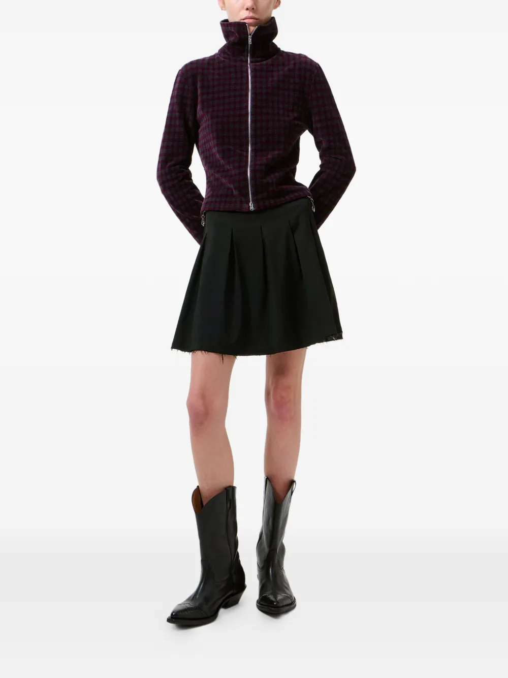 OUR LEGACY Object frayed pleated skirt - Zwart