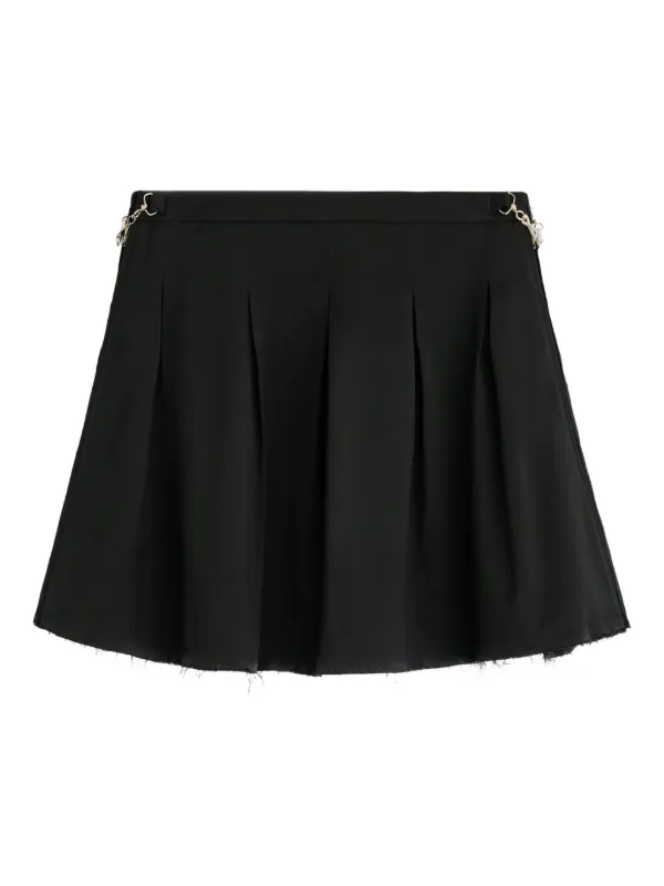 OUR LEGACY Object Frayed Pleated Skirt in Black