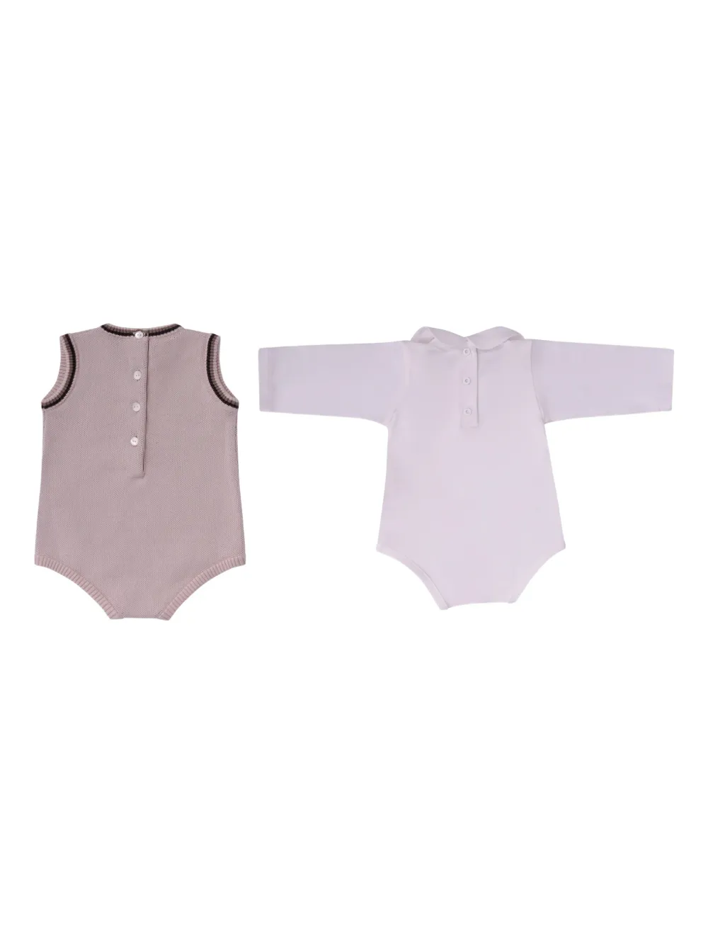 Fendi Kids Bear-intarsia babywear - Beige