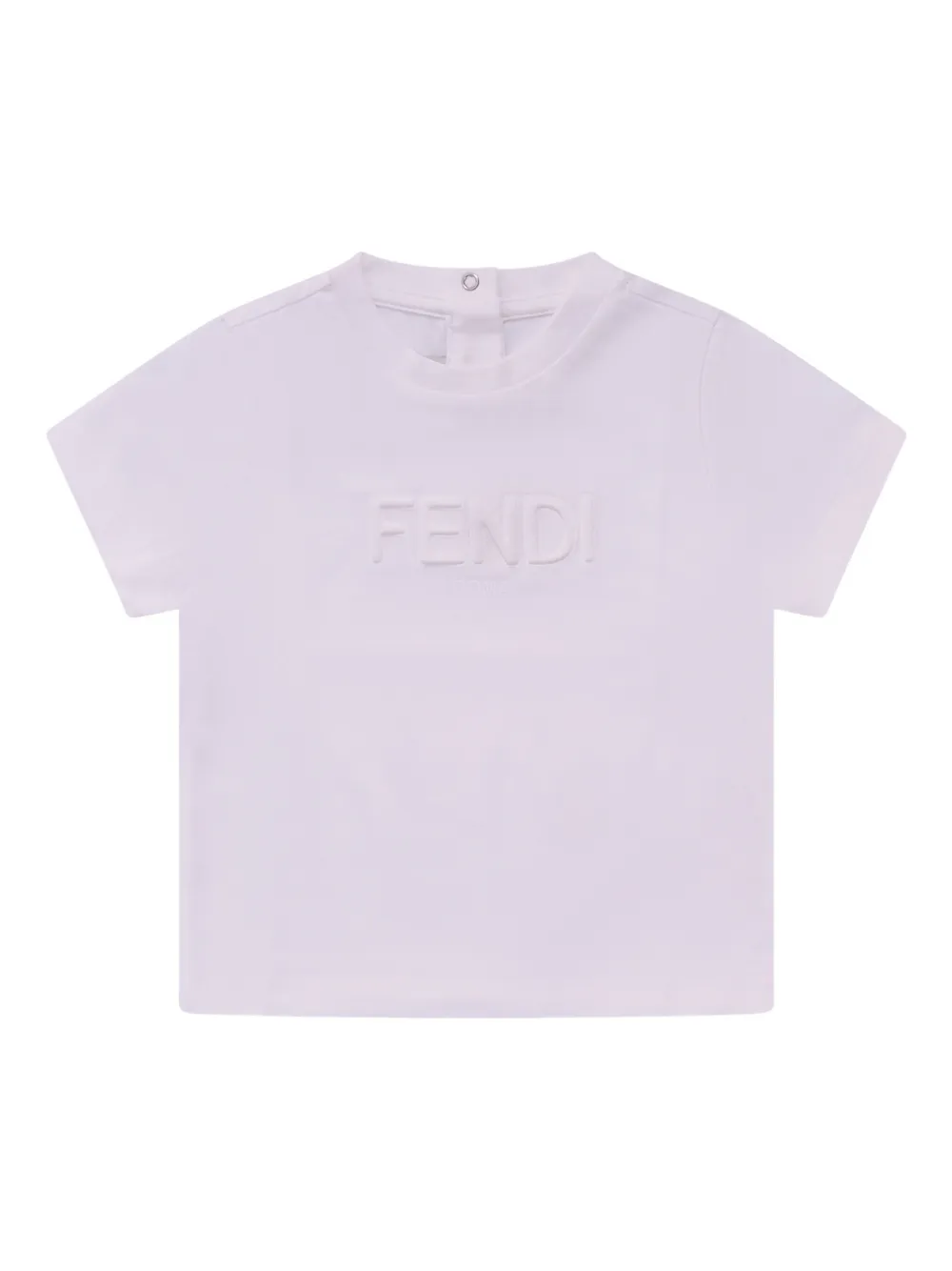 Fendi Kids logo-embossed T-shirt - Bianco