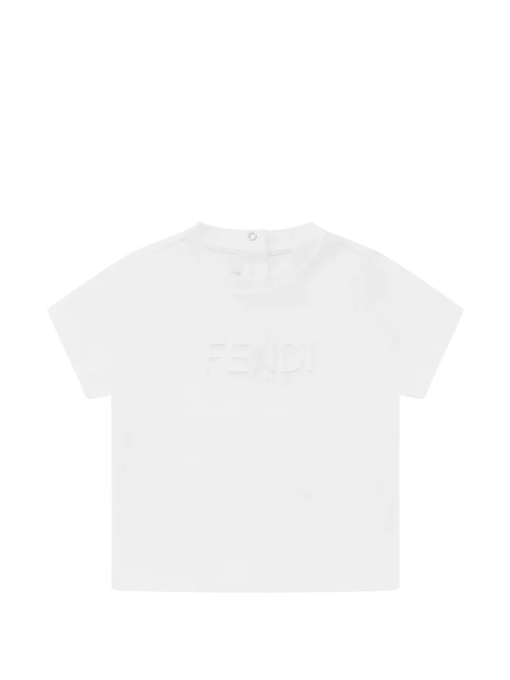 Fendi Kids logo-embossed T-shirt - Bianco
