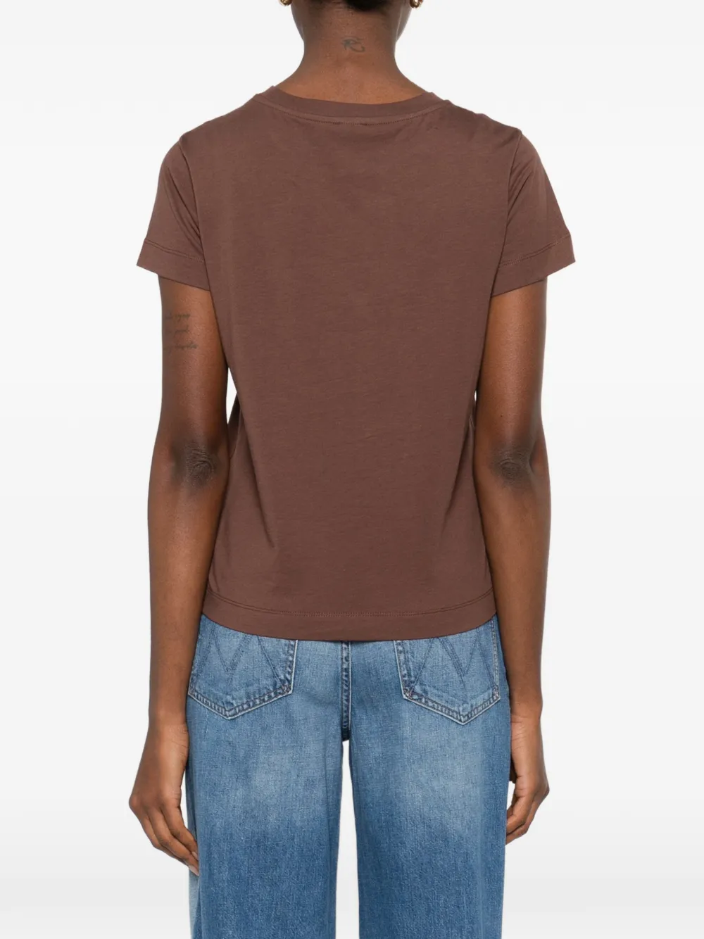 PINKO T-shirt met logoprint met ronde hals Bruin