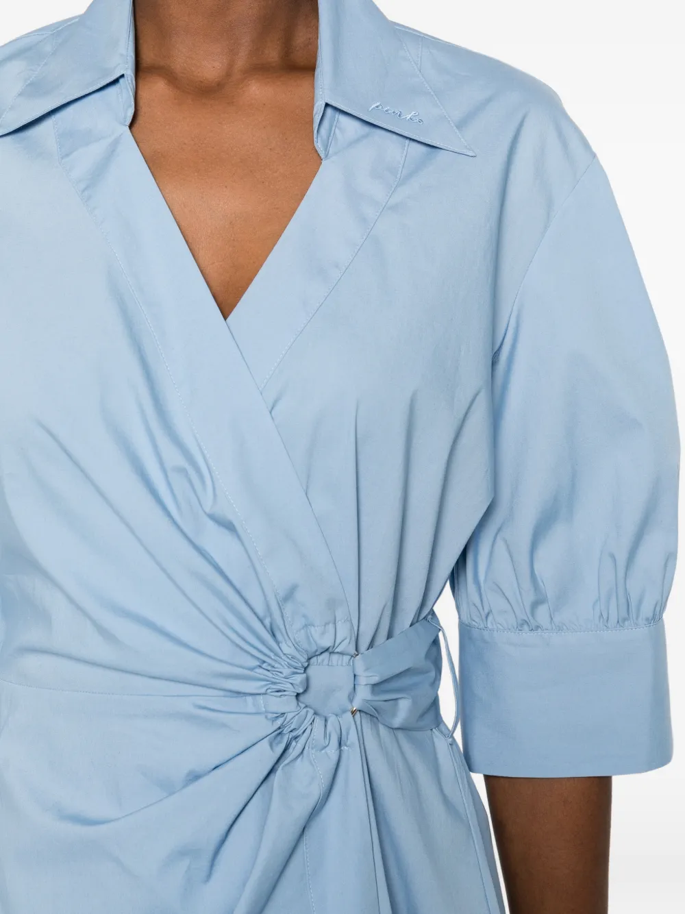 PINKO Midi-rok met geborduurd logo Blauw