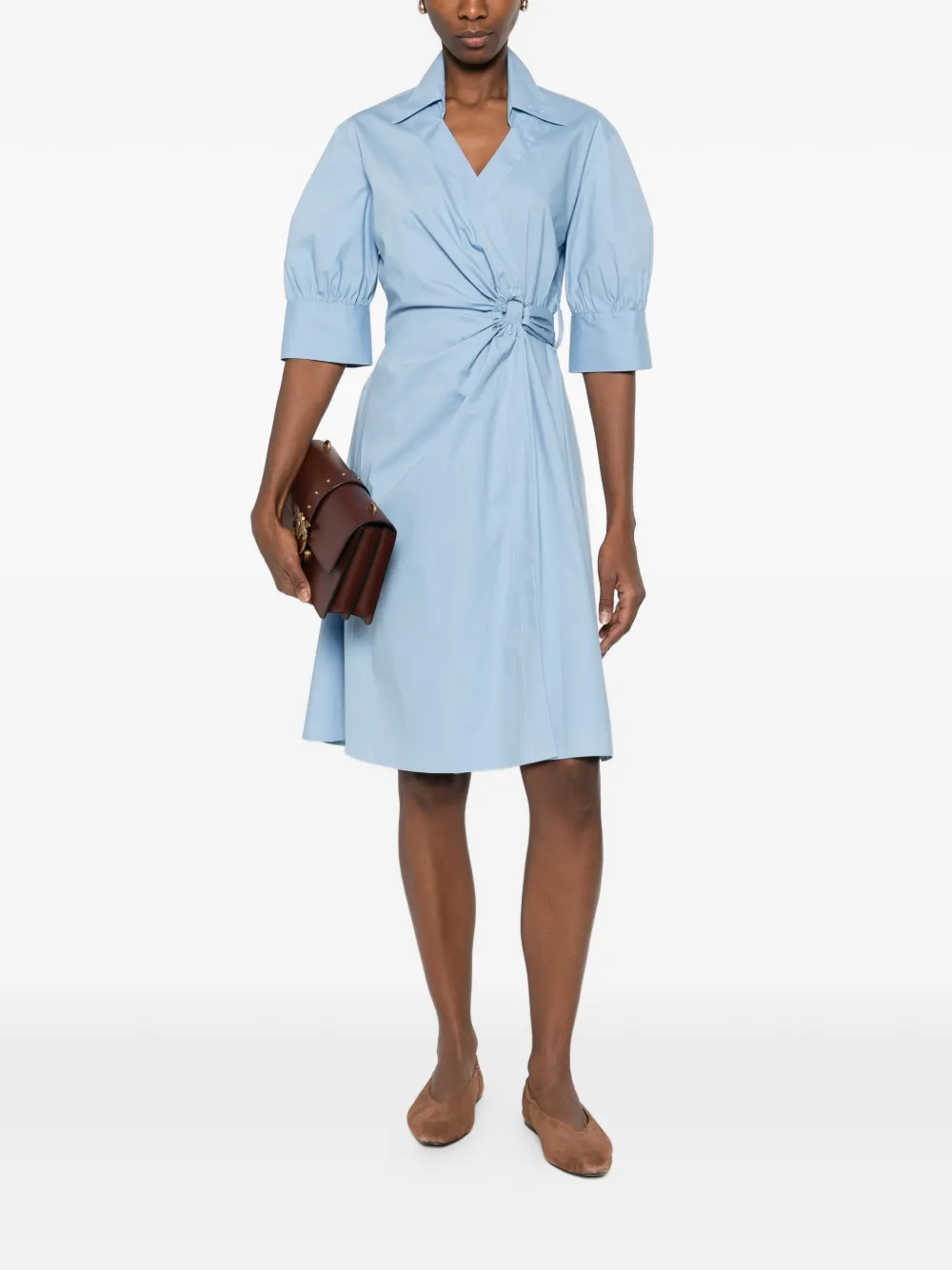 PINKO Midi-rok met geborduurd logo - Blauw