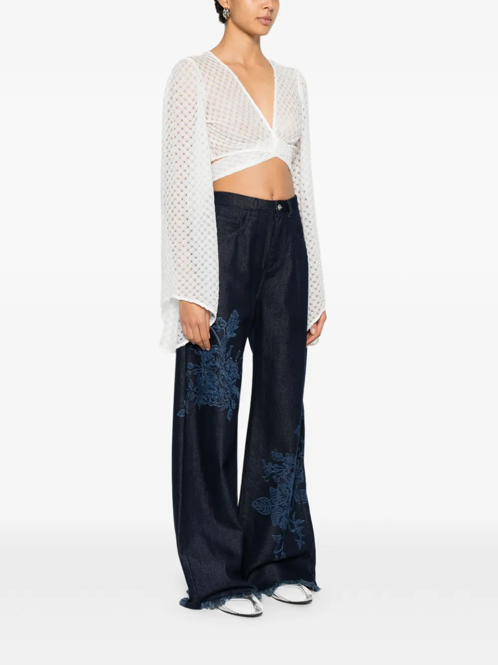 Missoni Wikkeltop van lamé viscose met raschel afwerking Wit