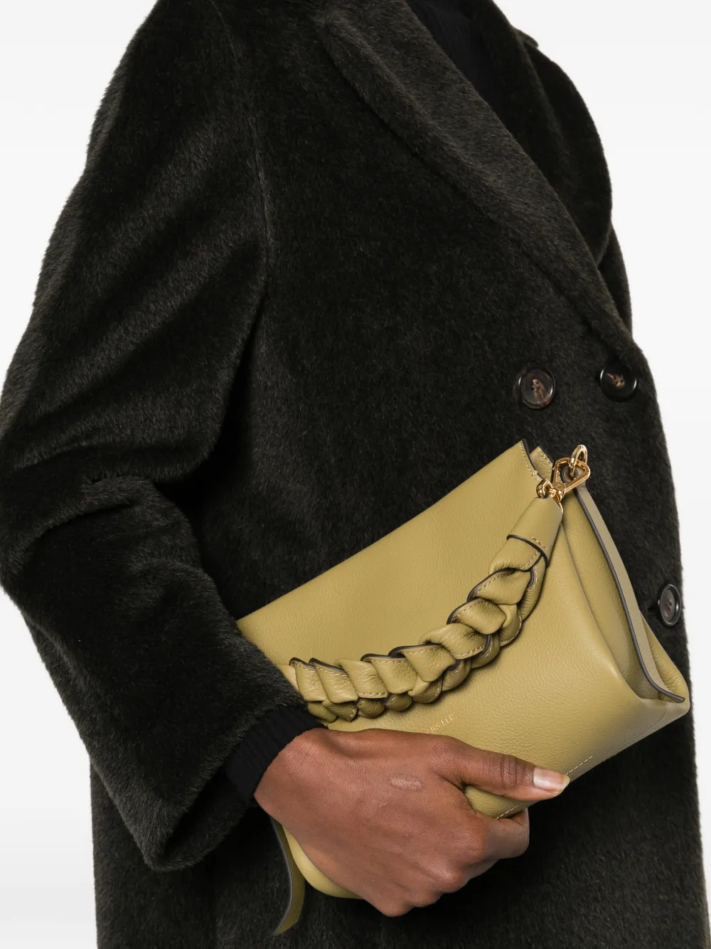 Coccinelle Shopper met gevlochten handgreep - Beige