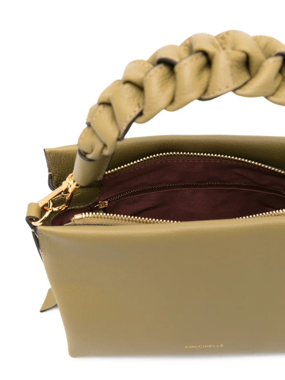 Coccinelle Shopper met gevlochten handgreep Beige