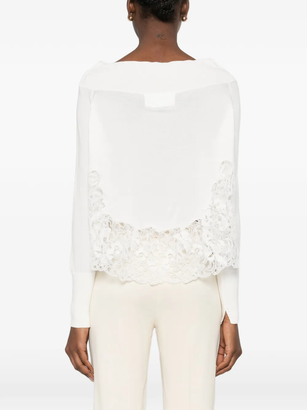 Ermanno Scervino Trui met kanten detail Wit