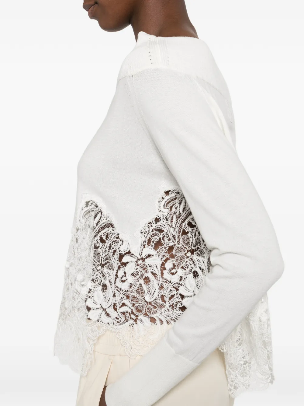 Ermanno Scervino Trui met kanten detail Wit