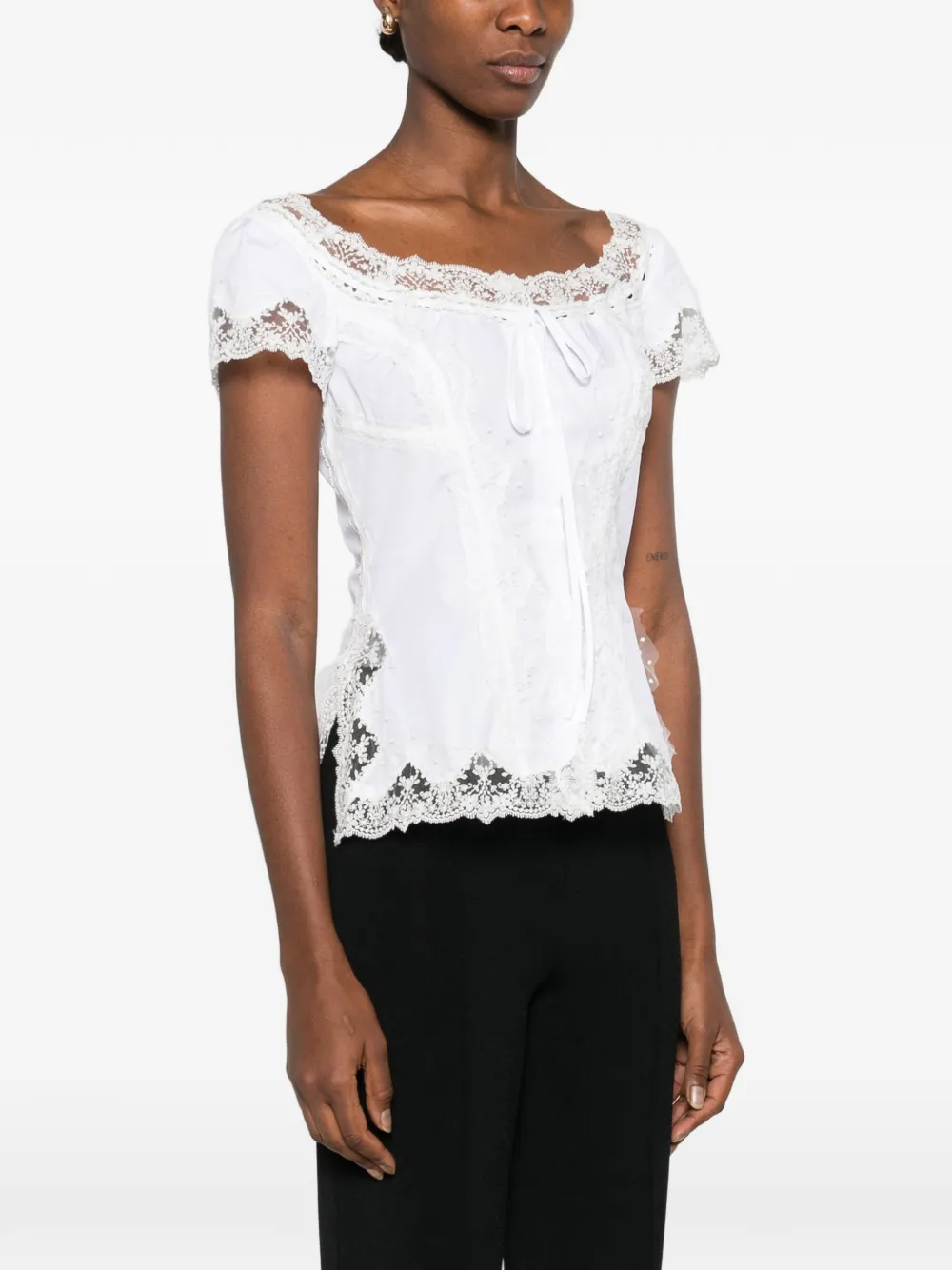  Ermanno Scervino Lace-trim Blouse - White 