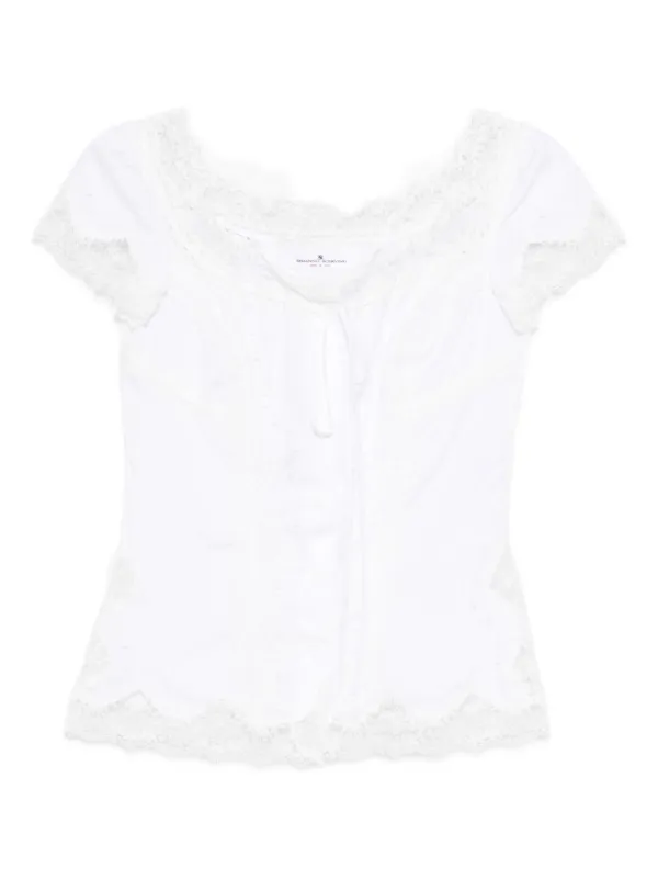Ermanno Scervino レーストリム ブラウス | ホワイト | FARFETCH JP