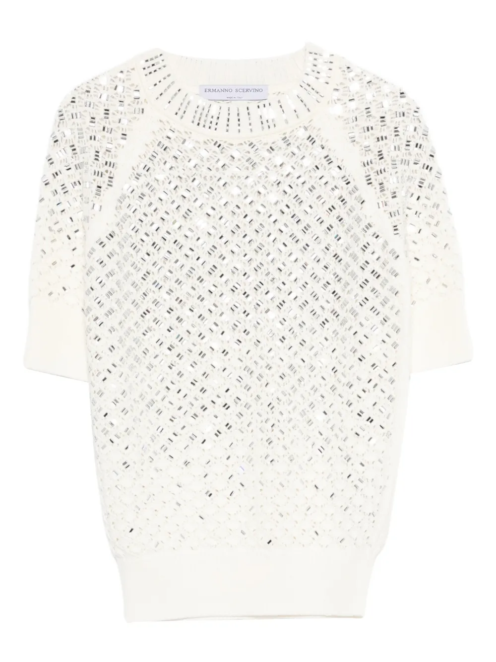 Ermanno Scervino crystal-embellishment T-shirt - Bianco