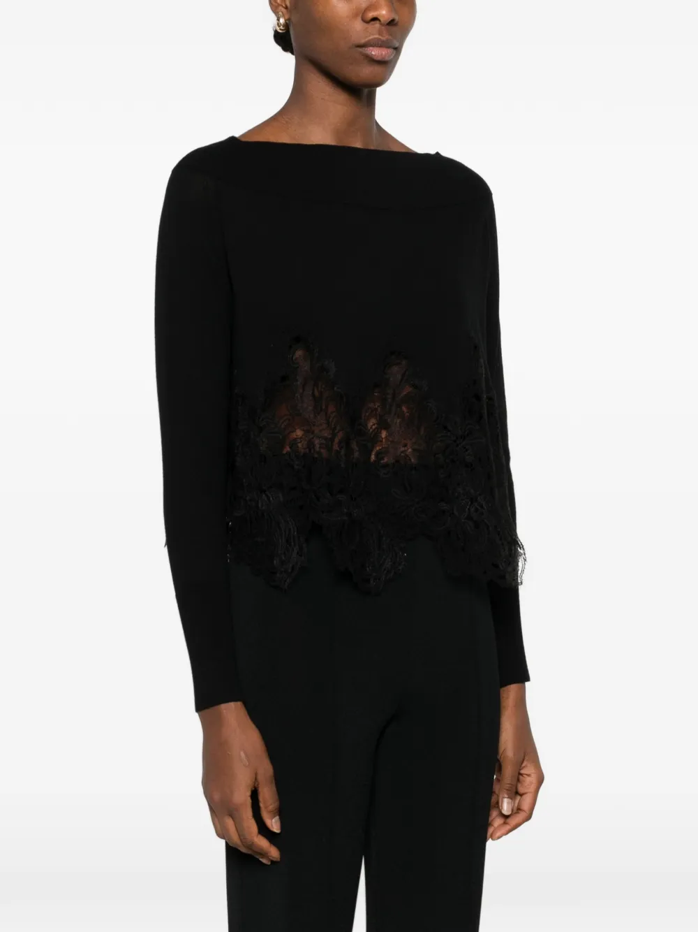 Ermanno Scervino Long-sleeve Sweater - Black 