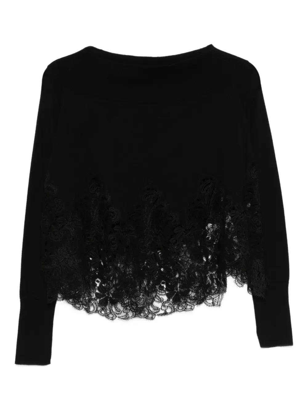 Ermanno Scervino lace-detail sweater - Black