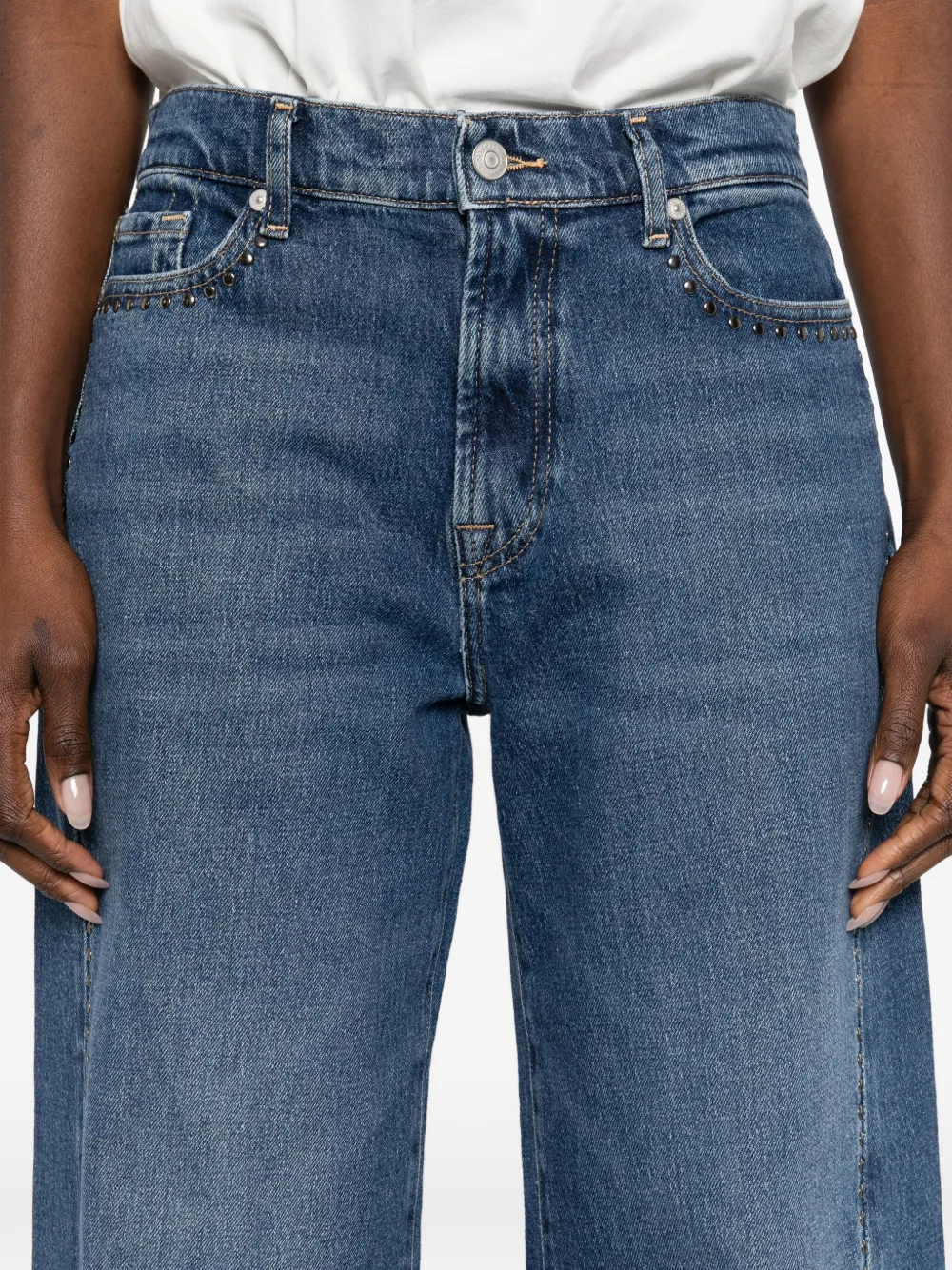 7 For All Mankind Twisted Lotta jeans met studs Blauw