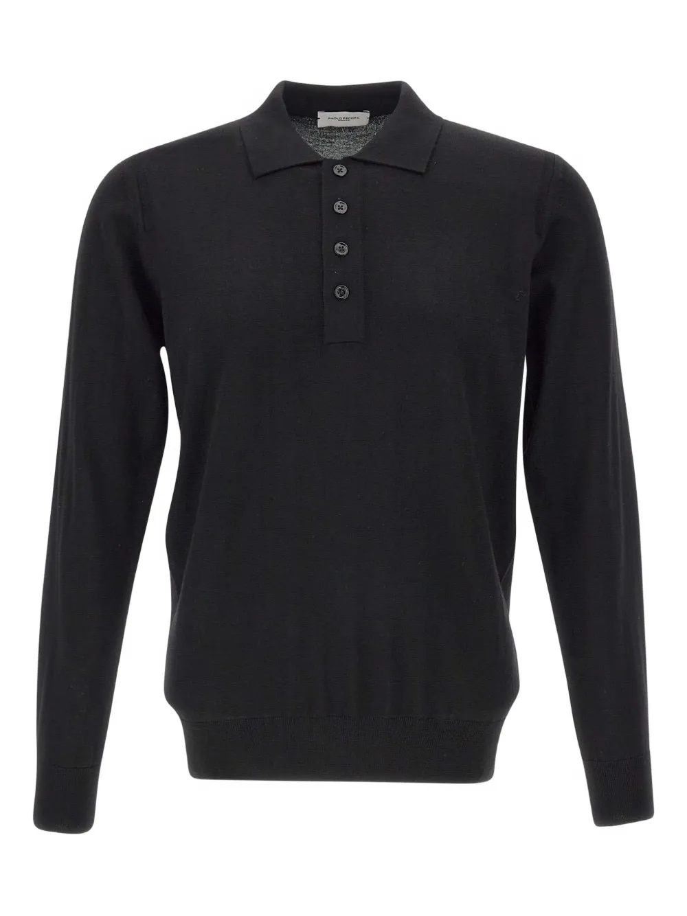 Paolo Pecora long-sleeve button polo shirt - Nero