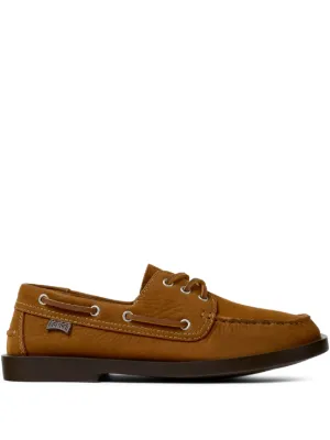 CamperLab Eki Leather lace-up Boat Shoes | Brown | FARFETCH
