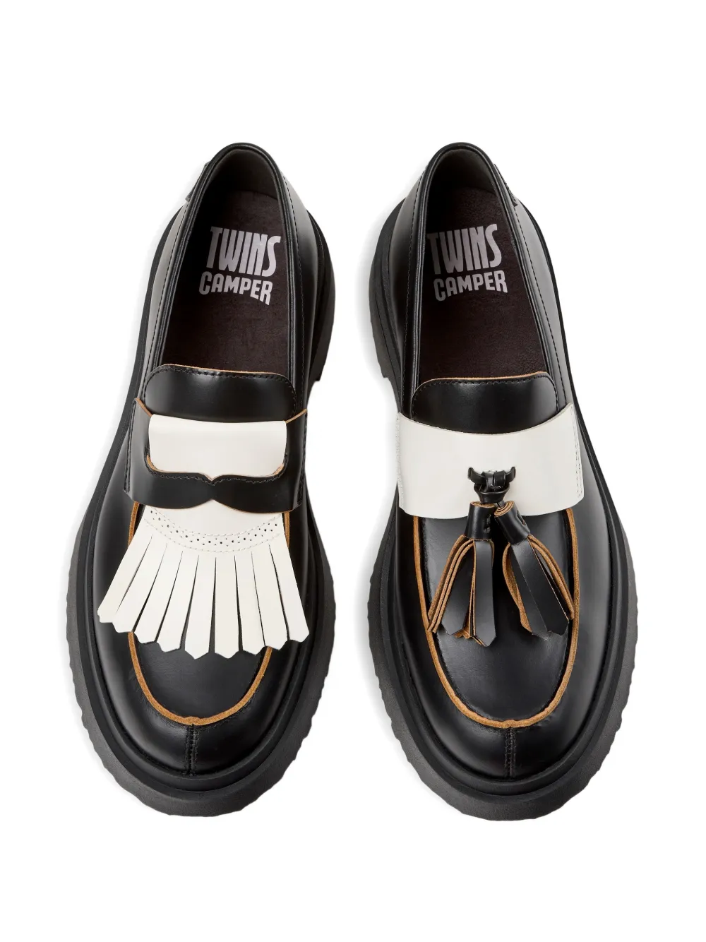 Camper Twins fringed walden loafers Zwart