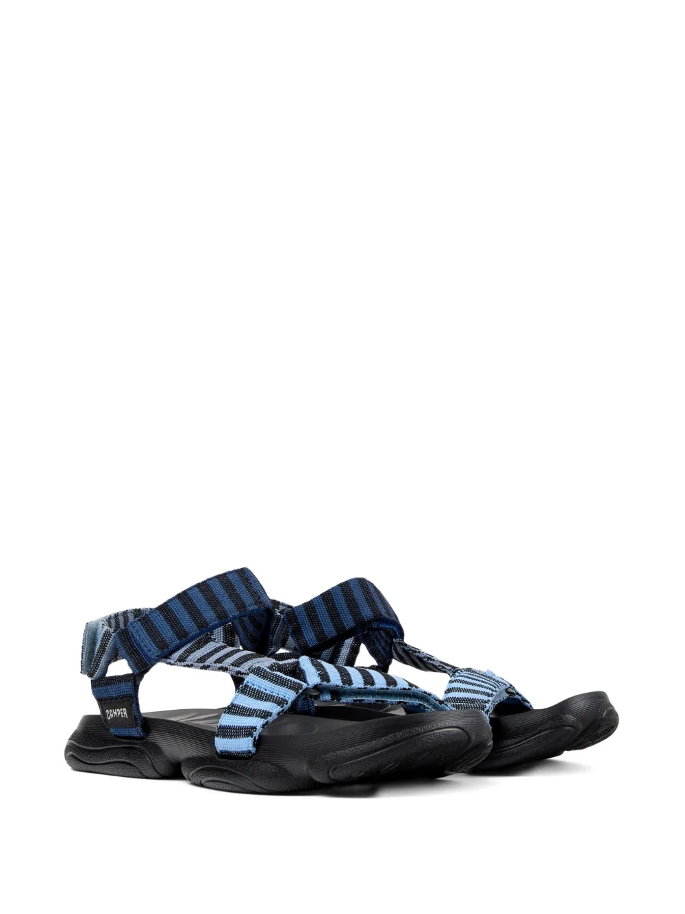 Camper Karst gestreepte sandalen Blauw