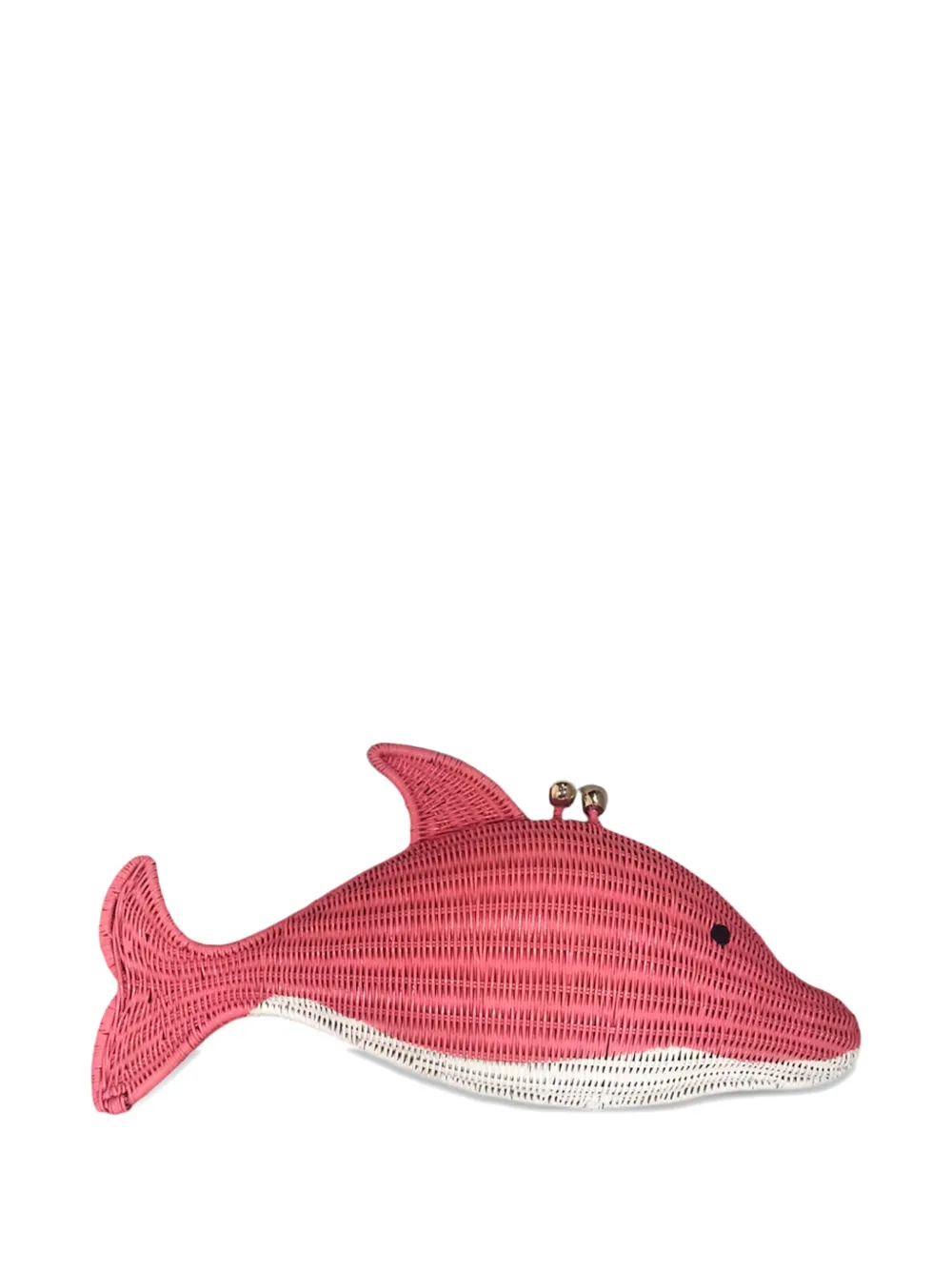 SERPUI Dolphin wicker clutch bag – Pink