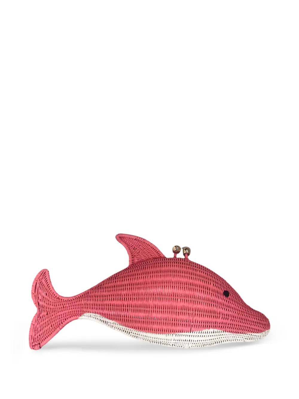 SERPUI Dolphin wicker clutch bag | Pink | Image 1