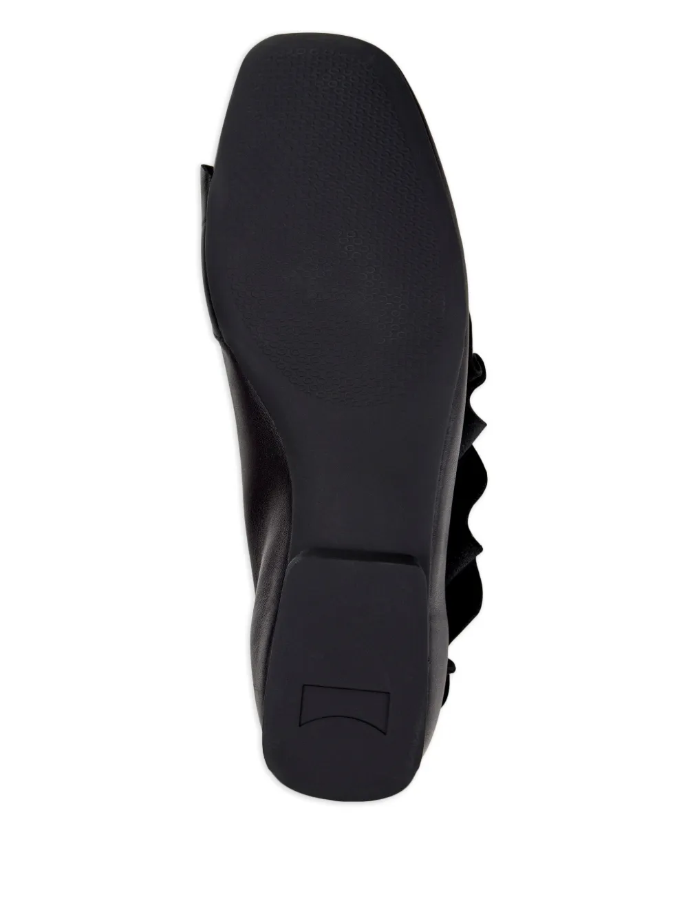 Camper Casi Myra ruffled ballerinas Zwart