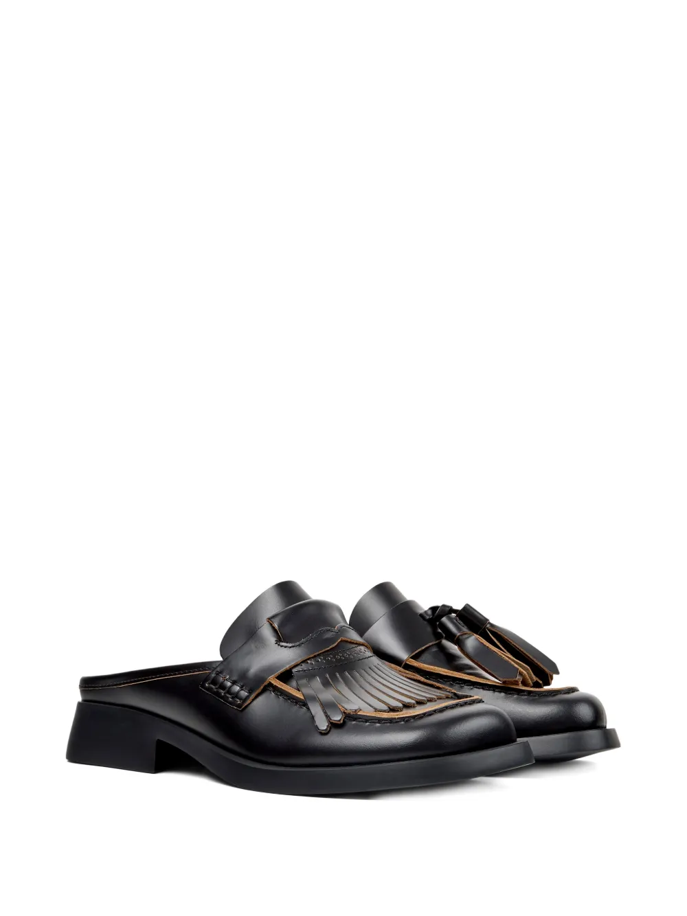 Camper Donna Twins muiltjes met kwastjes Zwart