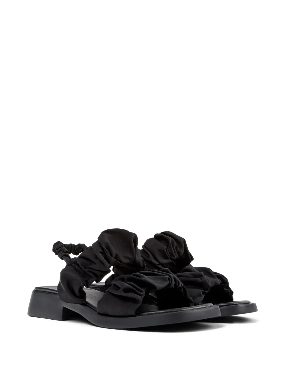 Camper Dana sandalen met ruches Zwart