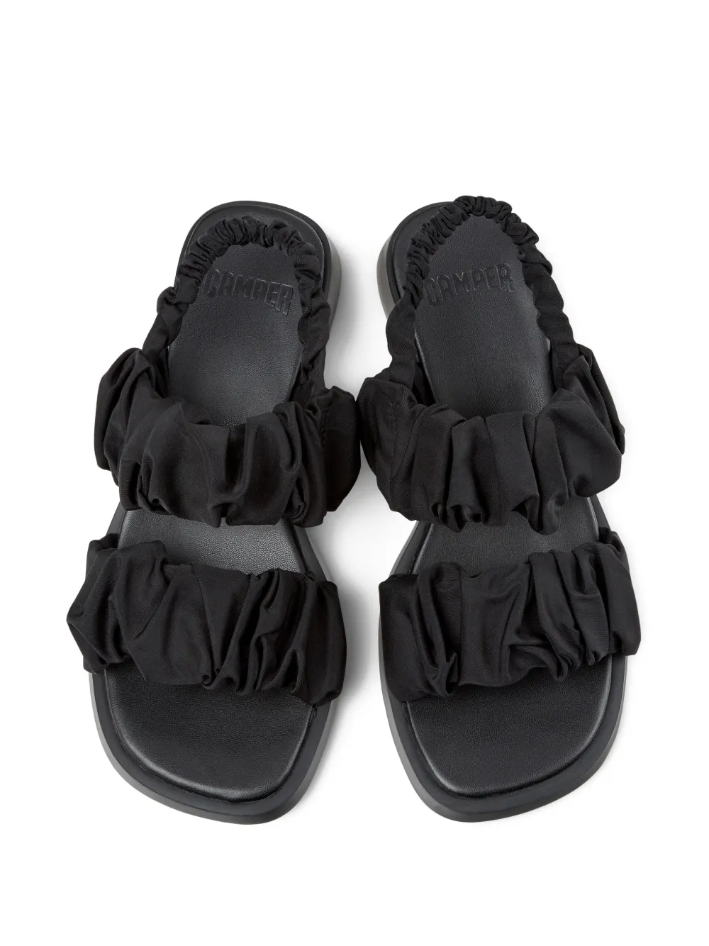 Camper Dana sandalen met ruches Zwart