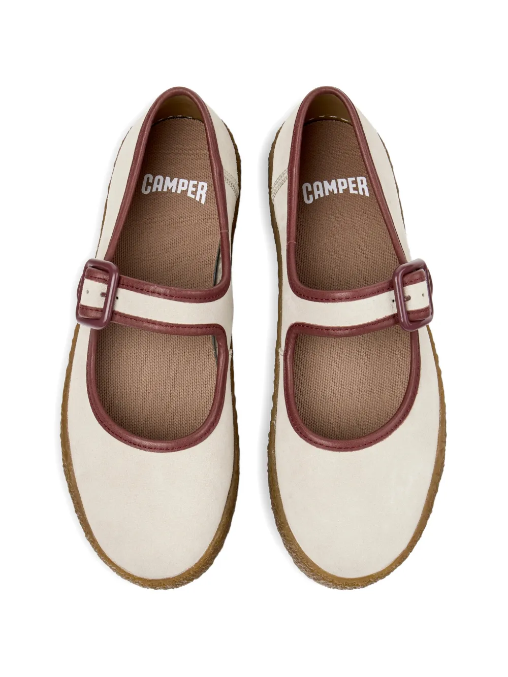 Camper Peu Terreno ballerina's met gesp Beige