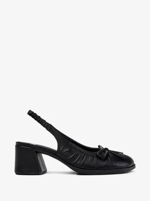Camper leather bow-detail pumps