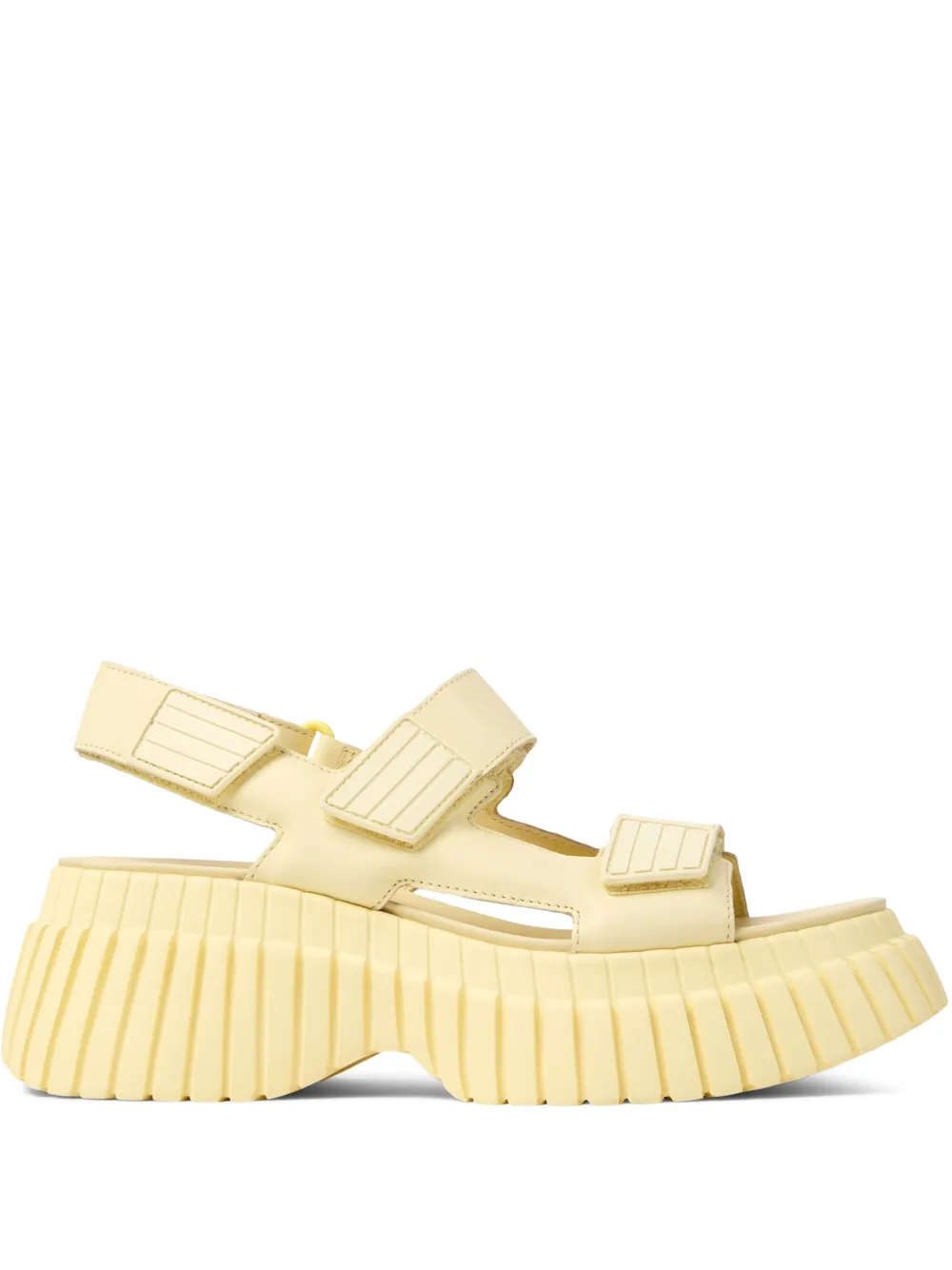 Camper BCN leren sandalen met klittenband Geel