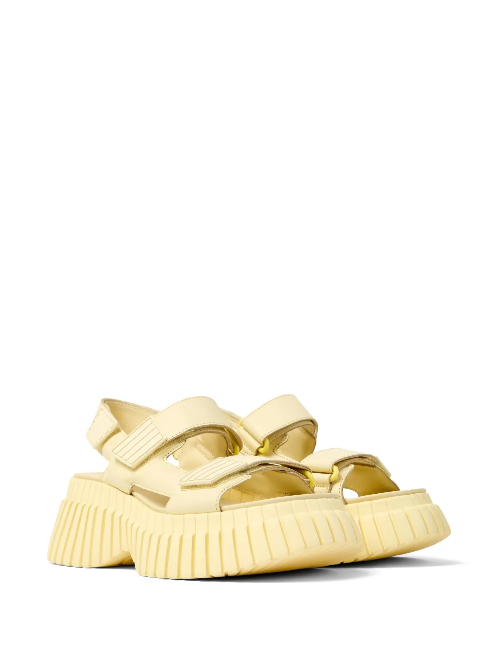 Camper BCN leren sandalen met klittenband Geel
