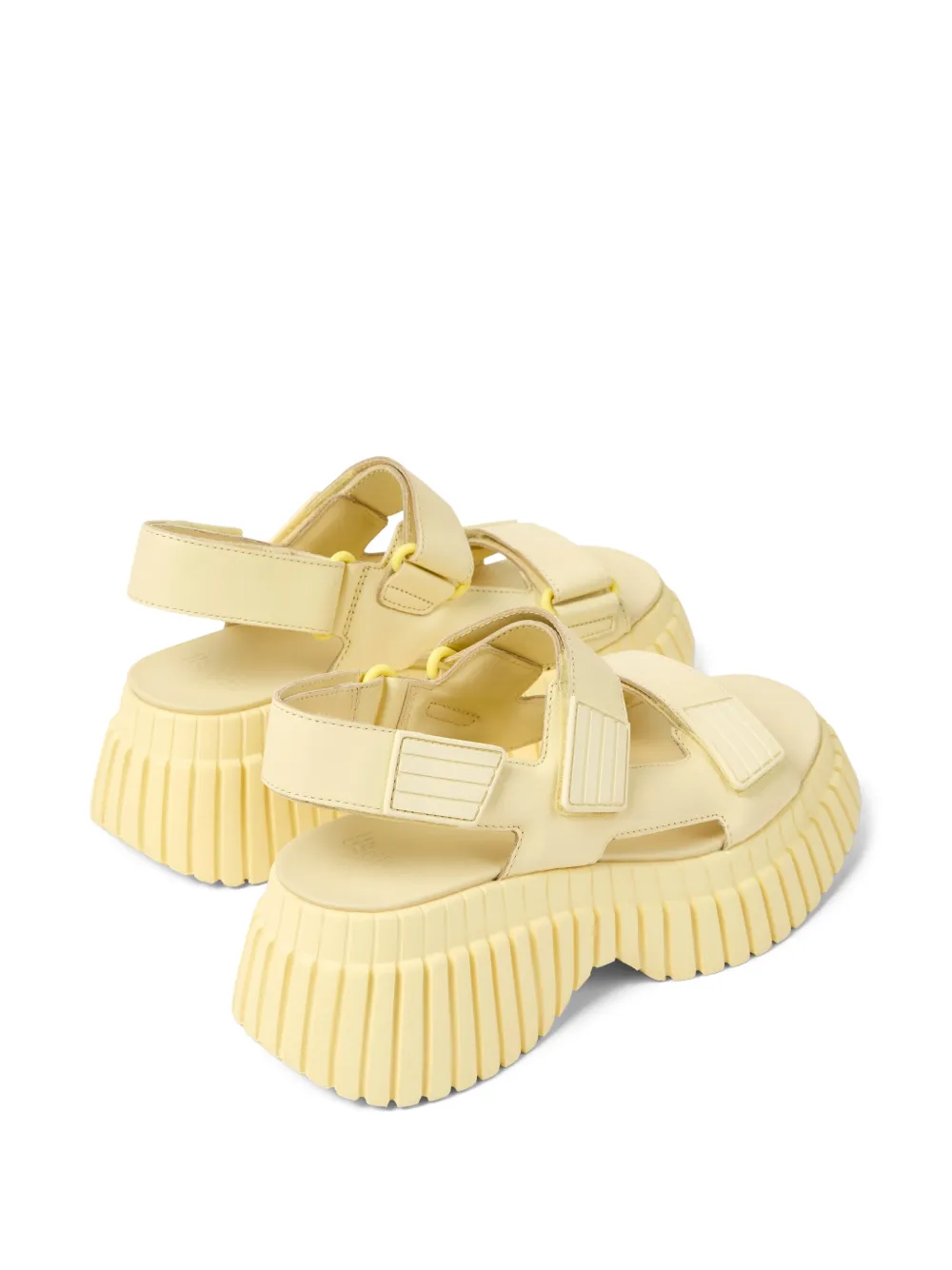 Camper BCN leren sandalen met klittenband Geel