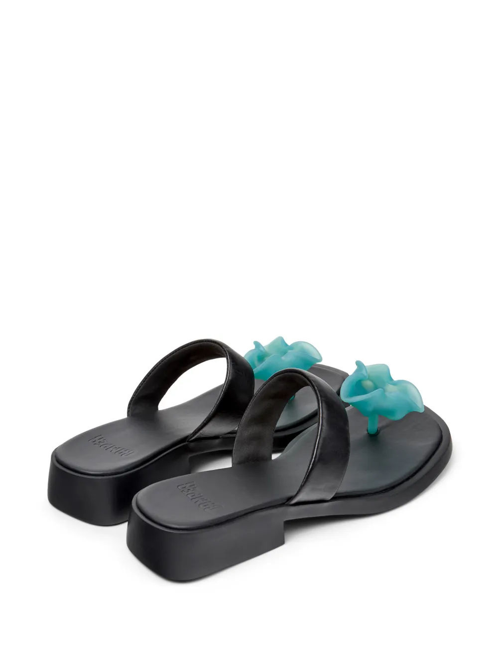 Camper Dana sandalen met bloemenpatch Zwart