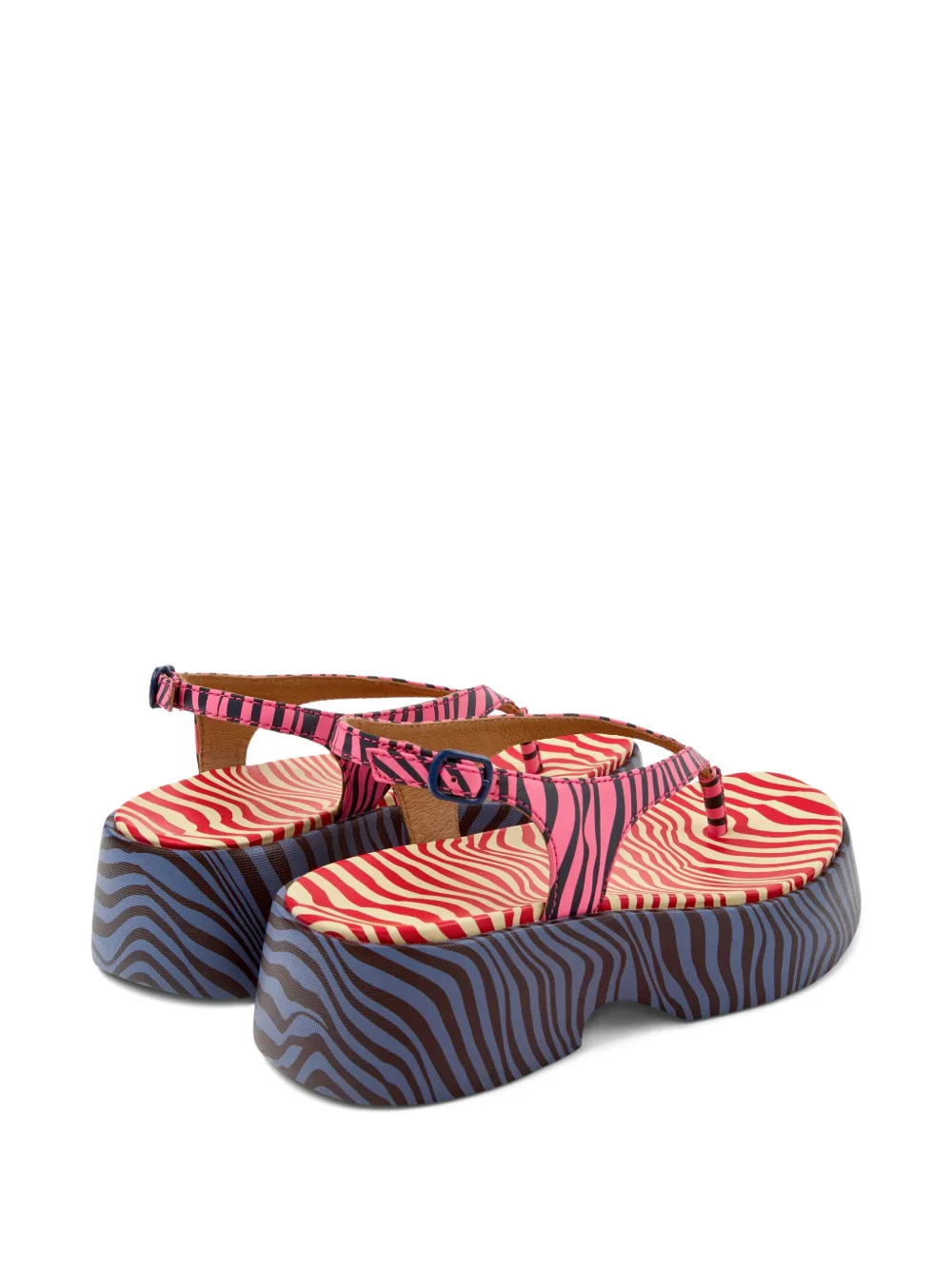 Camper Tasha sandalen met plateauzool en T-bandje Roze