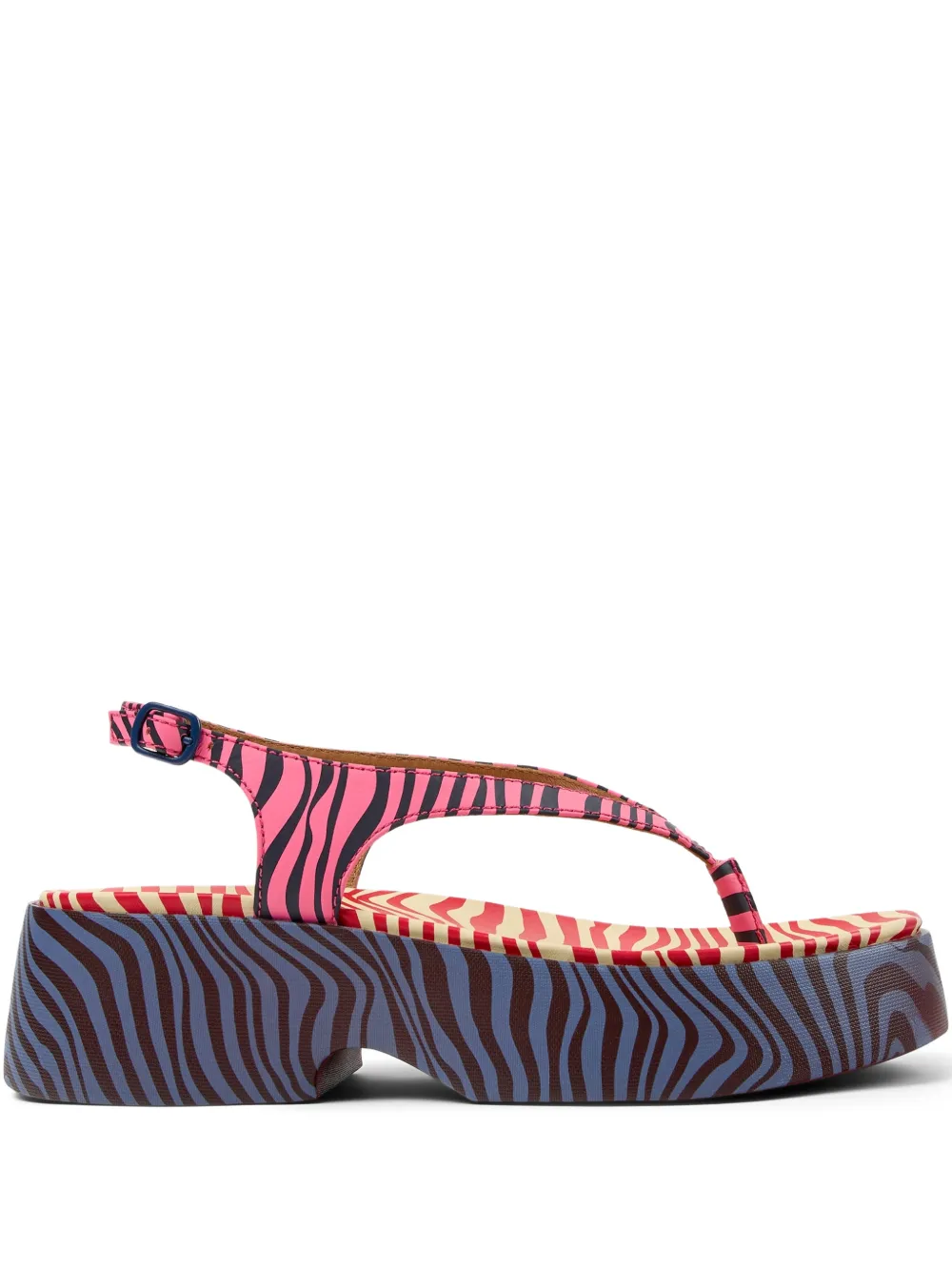 Camper Tasha sandalen met plateauzool en T-bandje Roze