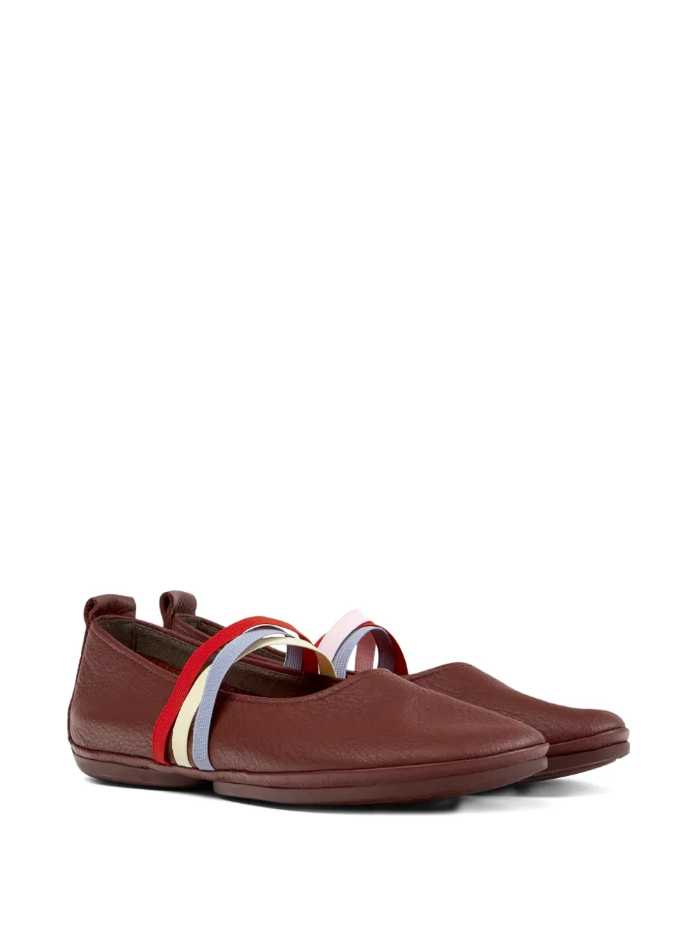 Camper Twins leather ballet flats Rood
